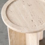 Aria Round Top Travertine Side Table