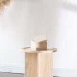 Aria Round Top Travertine Side Table