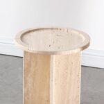 Aria Round Top Travertine Side Table