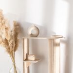 Athena Half Oval Top Travertine Console Table