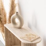 Athena Half Oval Top Travertine Console Table