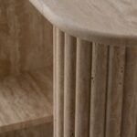 Athena Half Oval Top Travertine Console Table