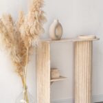 Athena Half Oval Top Travertine Console Table