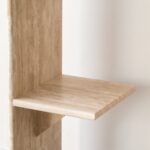 Athena Half Oval Top Travertine Console Table
