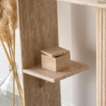 Athena Half Oval Top Travertine Console Table