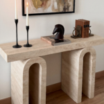 Serenity Arch Leg Travertine Console Table