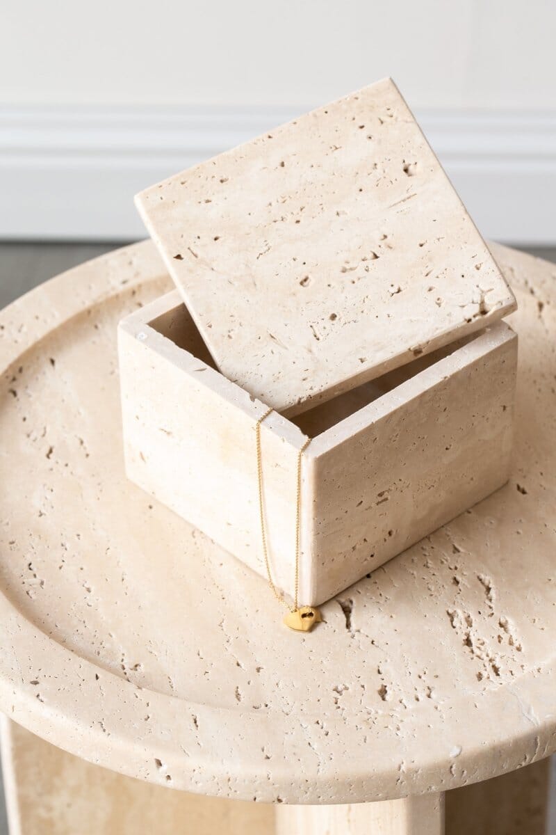 Travertine Box with Lid