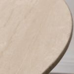 Zoey Hourglass Leg Travertine Round Dining Table