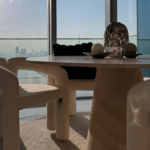Belova Travertine Round Dining Table