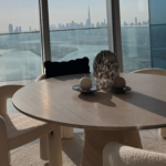 Belova Travertine Round Dining Table