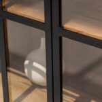 Ravenna Industrial Wooden Cabinet with Black Metal Doors
