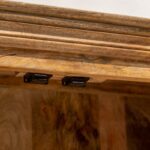 Ravenna Industrial Wooden Cabinet with Black Metal Doors
