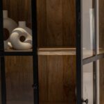 Ravenna Industrial Wooden Cabinet with Black Metal Doors