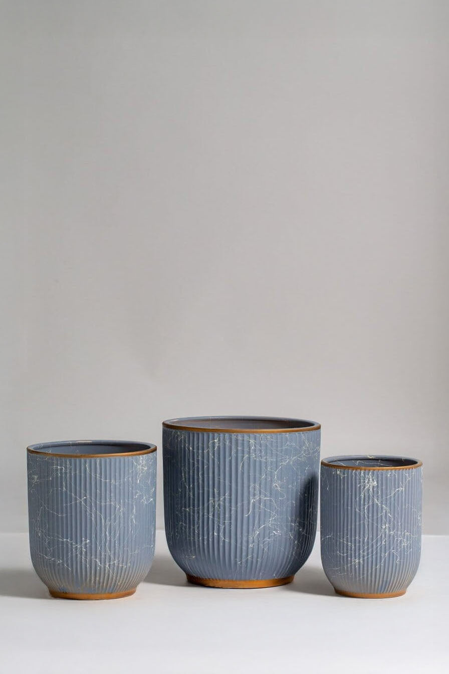 Greyish Blue Ceramic Plant Pot