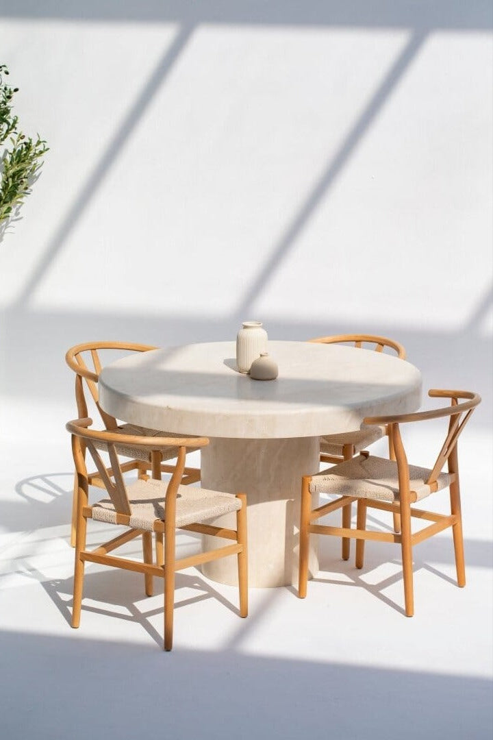 Marceau Crema Marfil Marble Round Dining Table - Image 2
