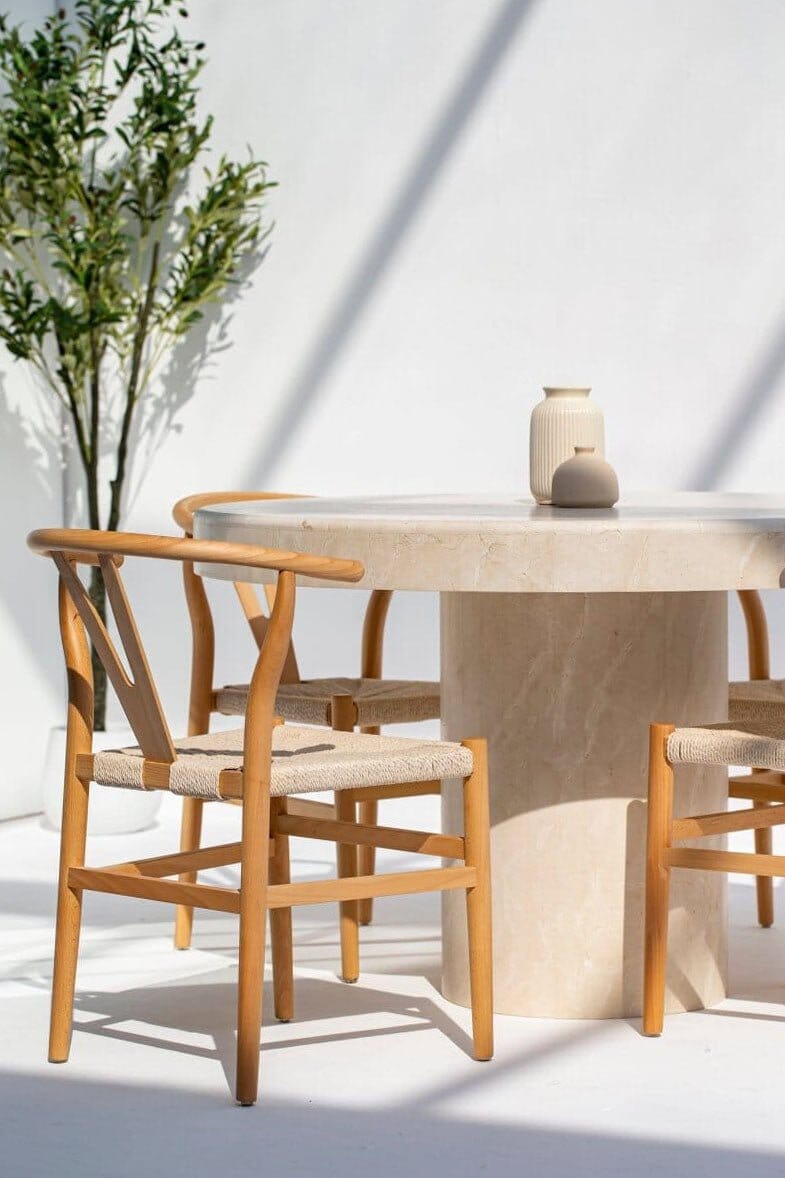 Marceau Crema Marfil Marble Round Dining Table - Image 9