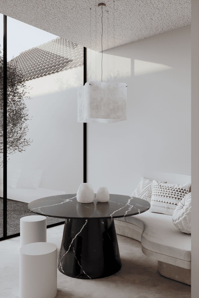 Zuri Black Marquina Marble Round Dining Table - Image 3
