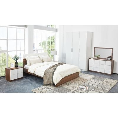 New Allano 150x200 Queen Bed-Dark Walnut/White-With 2-Year Warranty - Image 5