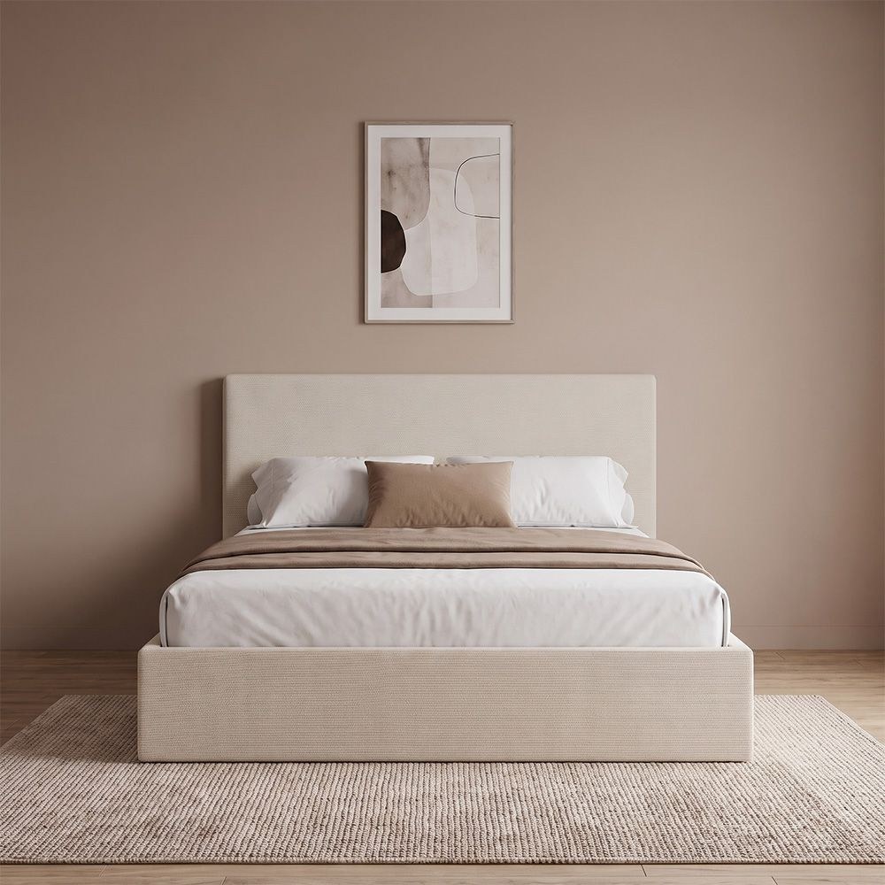 Wesley 180x200 King Bed with 4 Drawers-Light Beige-With 2-Year Warranty - Image 2