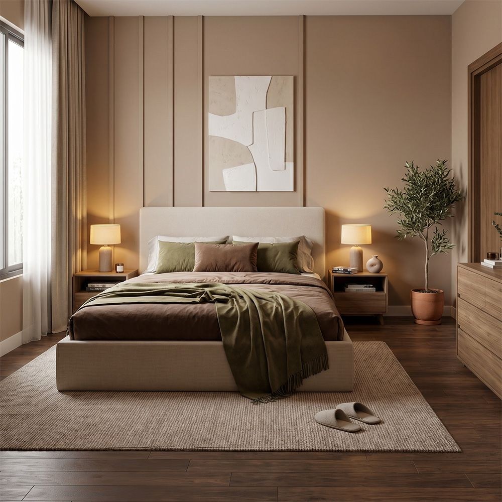 Wesley 180x200 King Bed with 4 Drawers-Light Beige-With 2-Year Warranty - Image 5