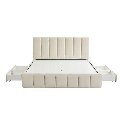 Vista 150x200 Queen Bed with 4 Drawers-Light Beige-With 2-Year Warranty - Image 3
