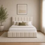 Vista 180x200 King Bed with 4 Drawers-Light Beige-With 2-Year Warranty
