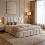 Vista 180x200 King Bed with 4 Drawers-Light Beige-With 2-Year Warranty