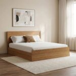 Zirco 180x200 King Bed with Storage-Brown Oak-With 2-Year Warranty