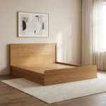 Zirco 180x200 King Bed with Storage-Brown Oak-With 2-Year Warranty