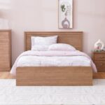 Zirco 150X200 Queen Bed with Storage-Brown Oak-With 2-Year Warranty