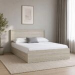 Zirco 180x200 King Bed with Storage-White Oak-With 2-Year Warranty