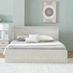 Zirco 150x200 Queen Bed with Storage-White Oak-With 2-Year Warranty