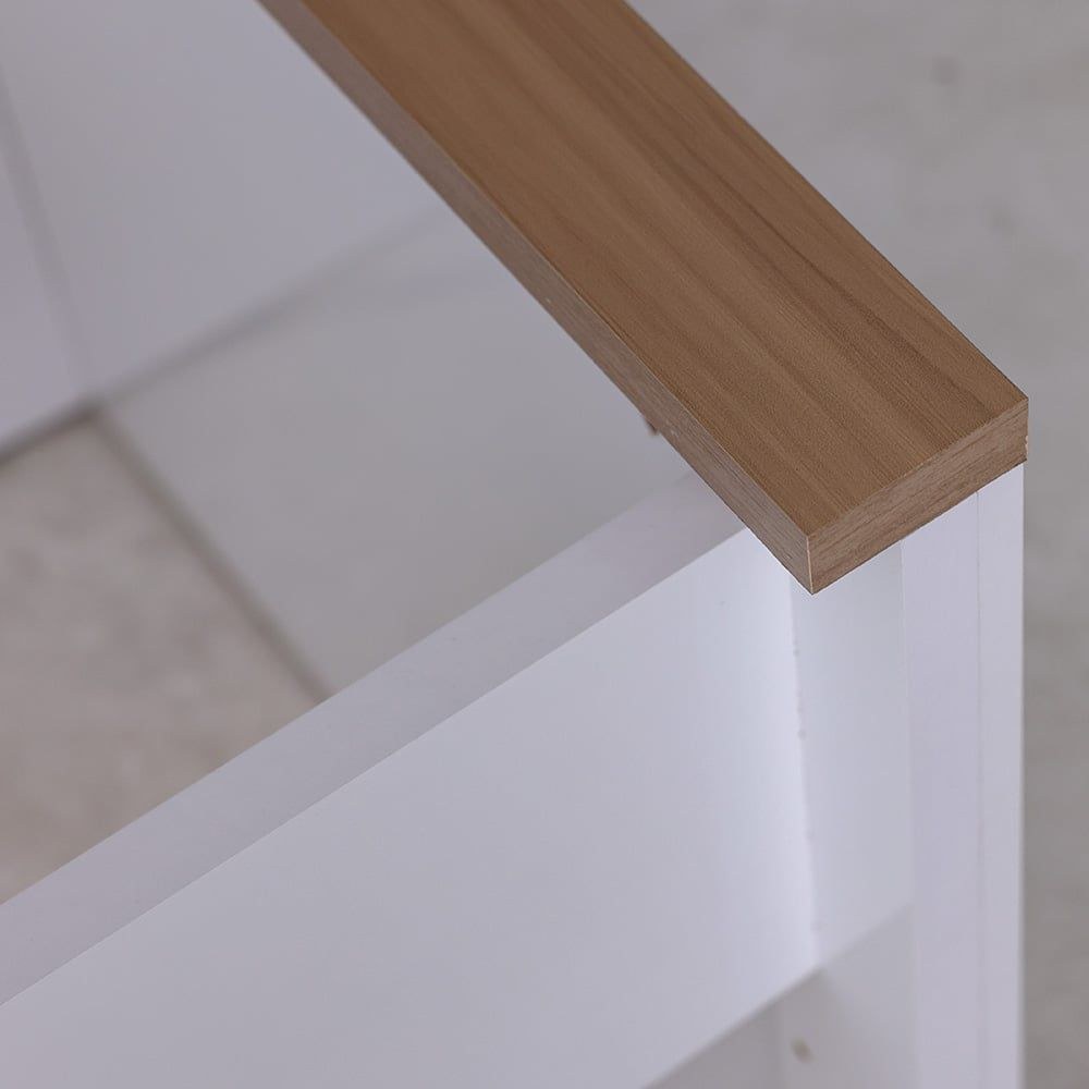 Pera 180x200 King Bed-White/Light Oak-With 2-Year Warranty - Image 3