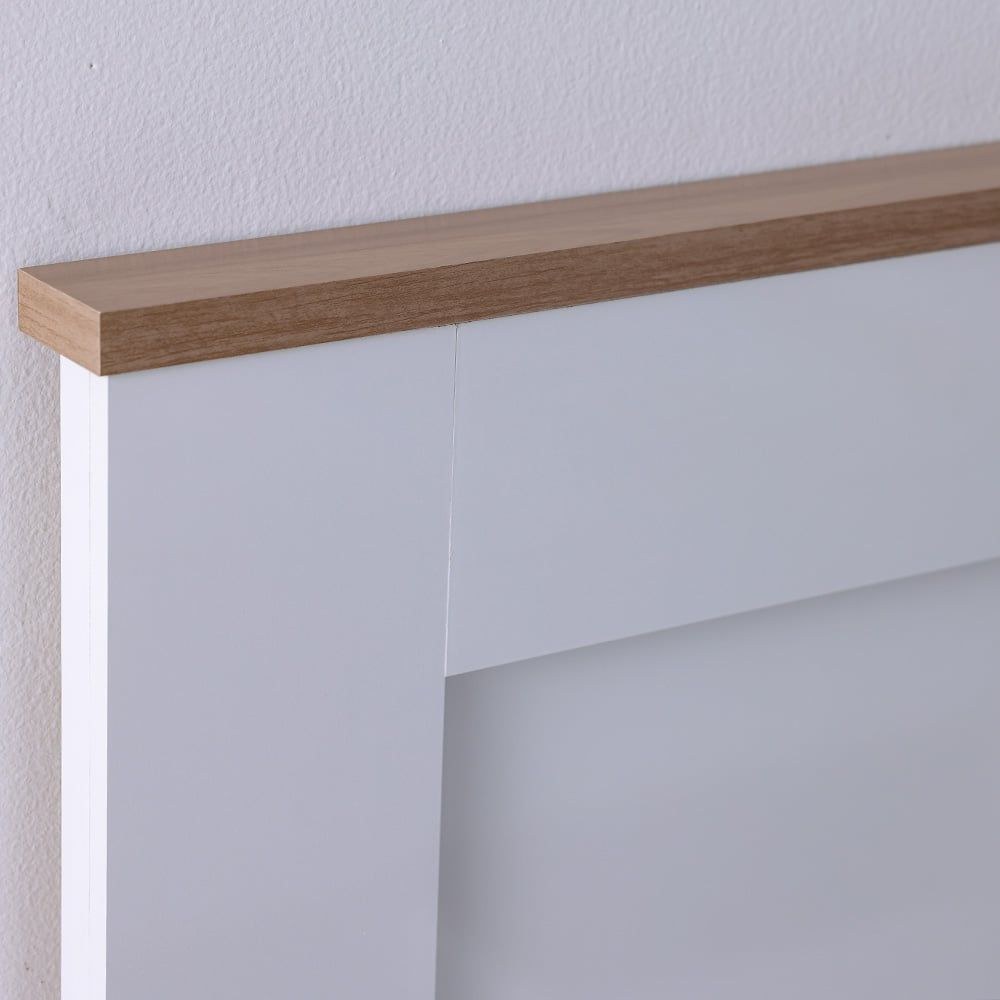 Pera 180x200 King Bed-White/Light Oak-With 2-Year Warranty - Image 5