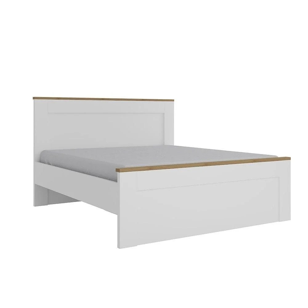 Pera King Bedroom Set - White/Light Oak - With 2-Year Warranty - Image 2