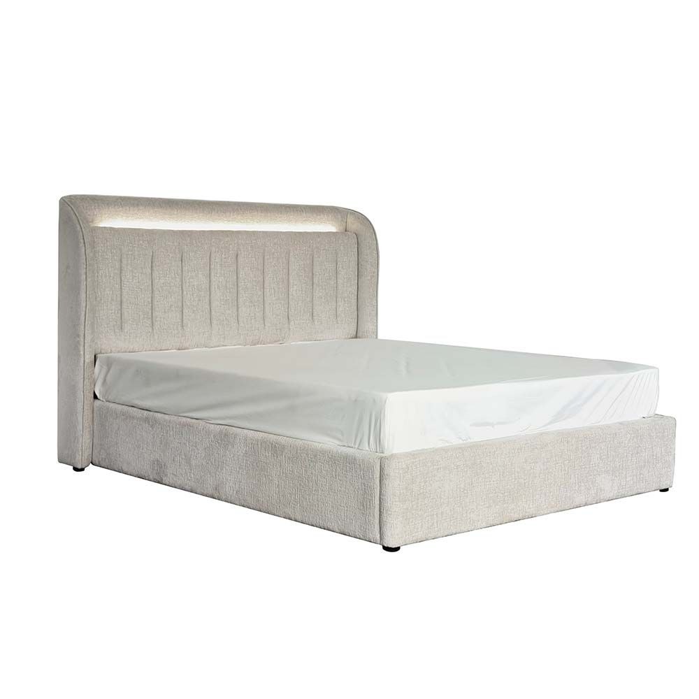 Santelmo 150x200 Queen Bed with LED lights - Beige - With 2-Year Warranty - Image 2