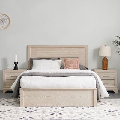Ryan 150x200 Queen Bed-Antique Grey Ash Veneer-With 2-Year Warranty - Image 2