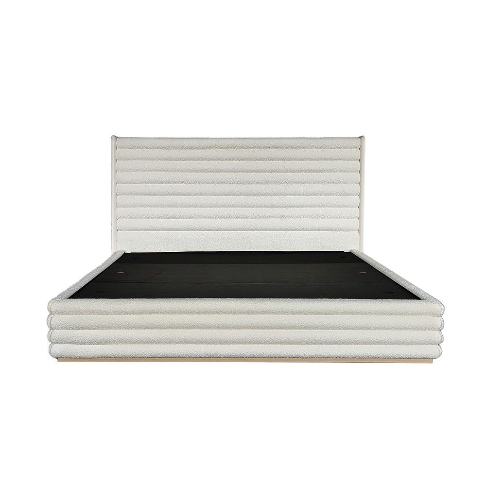 Brita 150x200 Upholstered Queen Bed-Off White/Beige-With 2-Year Warranty - Image 2