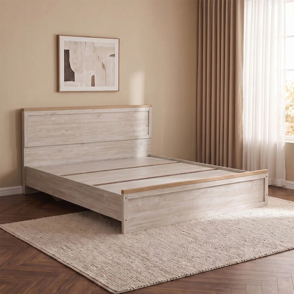 Cambridge 180x200 King Bed-Oak & White Oak-With 2-Year Warranty - Image 4