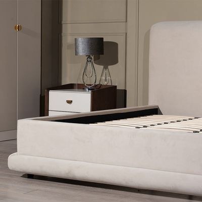 Alhamra 200X200 Super King Bed-Beige/Brass - Image 5