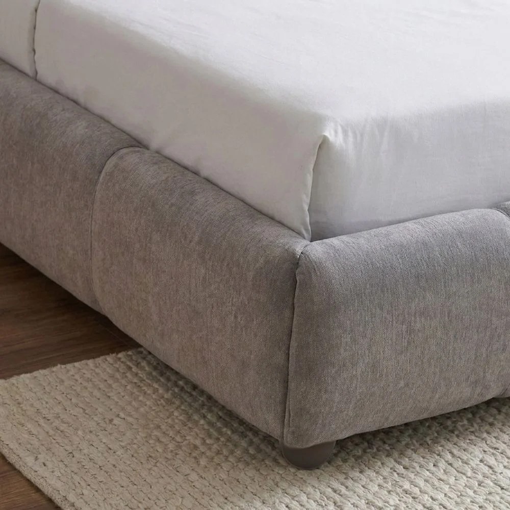 Ian 180X200 King Bed With Headboard storage- Light Grey - Image 4