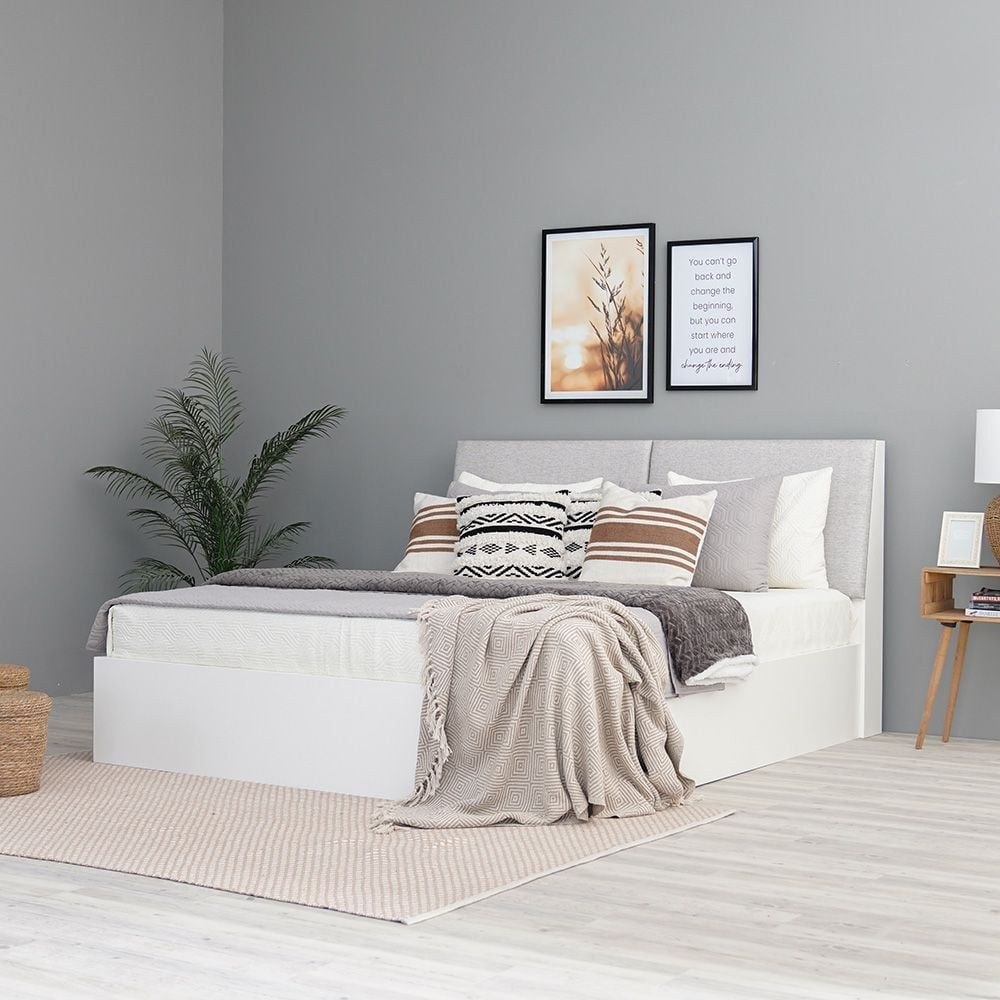 Palomeze 180 X 200 Queen Bedroom Set With With Hydraulic And Headboard Storage-White/Black - Image 2