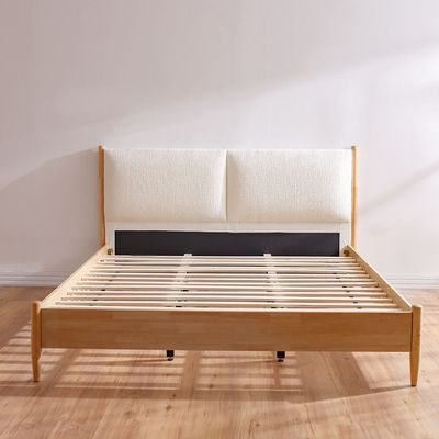 Anchor 180x200 King Bed with Upholstered Headboard - Natural/Beige - With 2-Year Warranty - Image 3