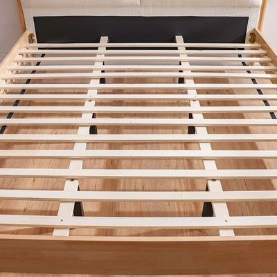 Anchor 180x200 King Bed with Upholstered Headboard - Natural/Beige - With 2-Year Warranty - Image 4