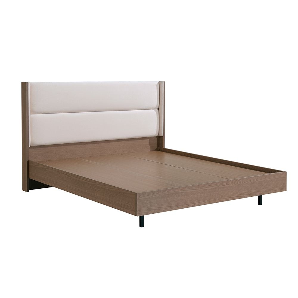 Allison 180X200 Floating King Bed With LED-Beige/Natural Oak - Image 5