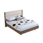 Allison 160x200 Floating Queen Bed with LED - Beige/Natural Oak - With 2-Year Warranty