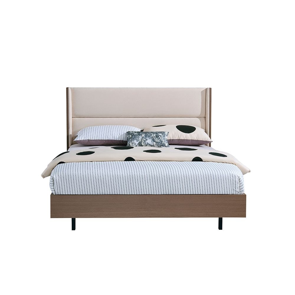Allison 160x200 Floating Queen Bed with LED - Beige/Natural Oak - With 2-Year Warranty - Image 3