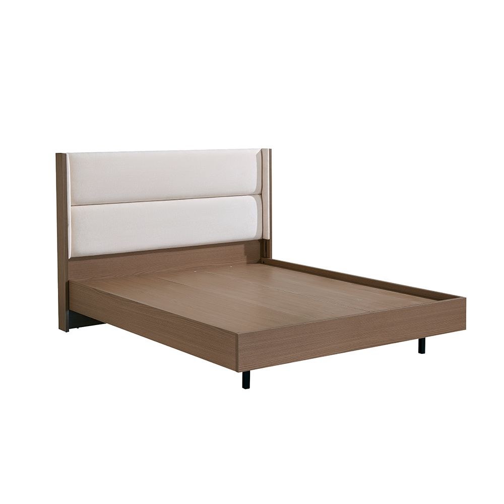 Allison 160x200 Floating Queen Bed with LED - Beige/Natural Oak - With 2-Year Warranty - Image 5