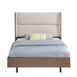 Allison 120x200 Floating Young Bed with LED - Beige/Natural Oak - With 2-Year Warranty