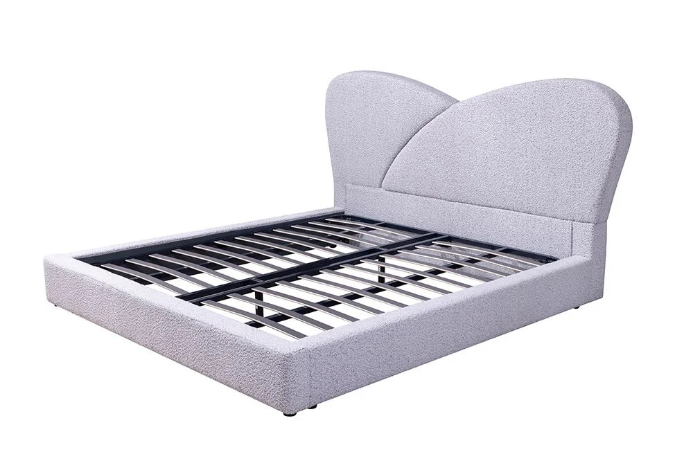 Petal 180 X 200 Upholstered King Bed-White - Image 5